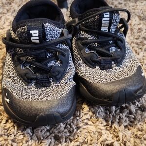 Puma Kids Black and White Sneakers